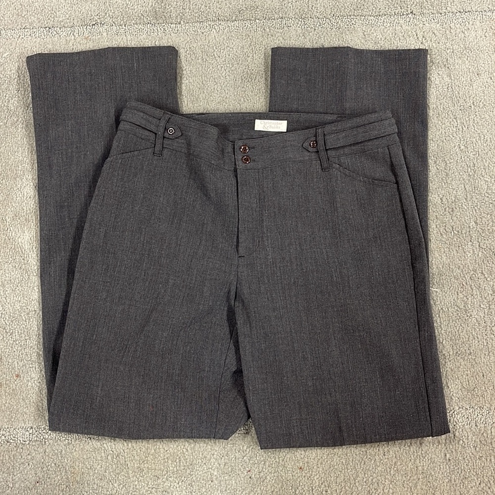 Christopher & Banks Solid Gray Size 8 Stretch Dress Pants